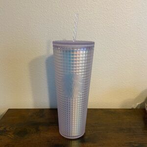 Starbucks Iridescent Unicorn White Grid Tumbler Venti 24oz Spring 2022 NWT